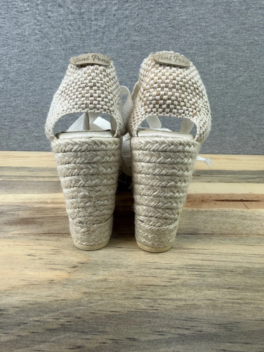 Toni Pons Atelier Lace Wedge Espadrille Size EU 35 Long Ankle Tie Wedding Bride